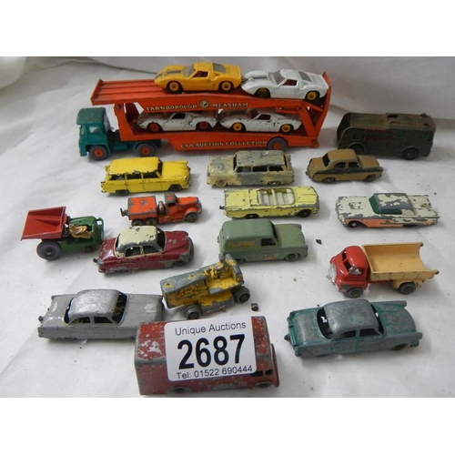 2687 - A quantity of early Lesnes and Matchbos models including car transporter.