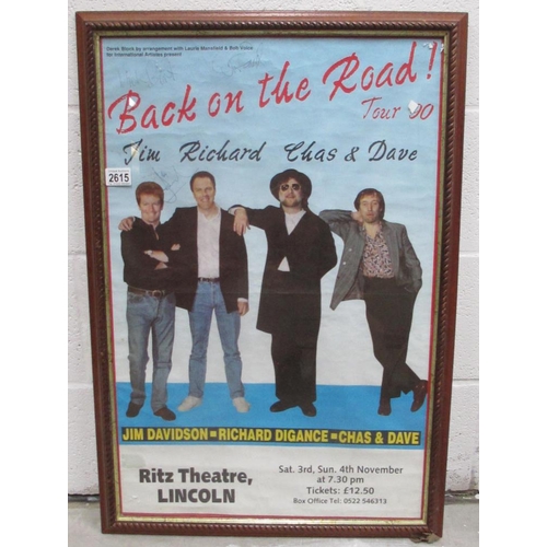 2615 - A framed and glazed Ritz Theatre Lincoln poster for Back on the Road Jim Richard Chas and Dave inclu... 