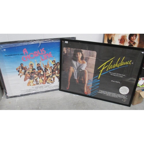 2618 - 2 framed film movie posters Flashdance and A Chrous Line