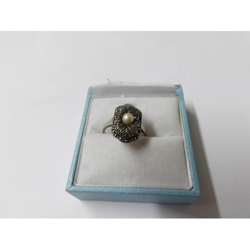 2511 - 2 Victorian silver and marcasite rings.