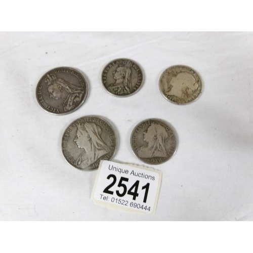 2541 - 1892 & 1900 crowns and 1838, 1887 an 1898 half crowns.