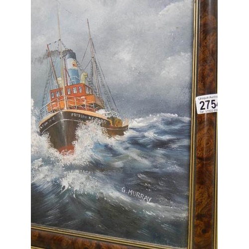 2754 - A painting on canvas depicting a lifeboat.