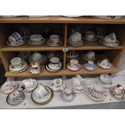 181 - A good quantity of duo's and trio's Noritake, Royal Albert, Aynsley etc.