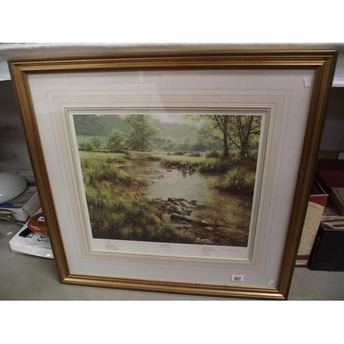 207 - A framed and glazed Limited Edition print 'Memories of Summer' signed by David Dipnall