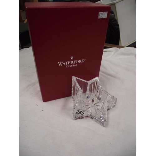 285 - A Waterford crystal glass Votive star trinket pot/bowl with box