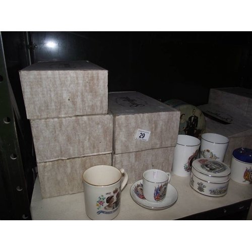 29 - 5 boxed Royalty cups and saucers etc.,