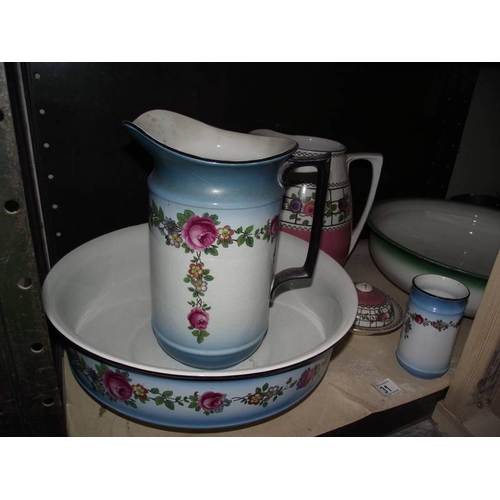 31 - A Victorian jug and basin set.