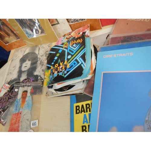 683 - '22 Top Sleeping Bag' picture disc and a quantity of records.