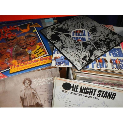 684 - Signed Barron Knights, Terry Lightfoot LP's and large quantity of  records.