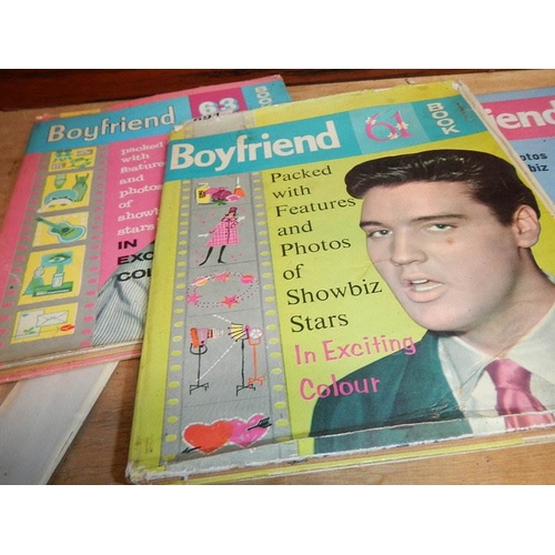 691 - An Elvis Presley scrap book and a quantity of 'Boyfriend'.