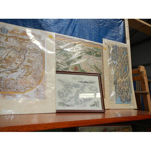 699 - A quantity of prints of early maps including Falklands.