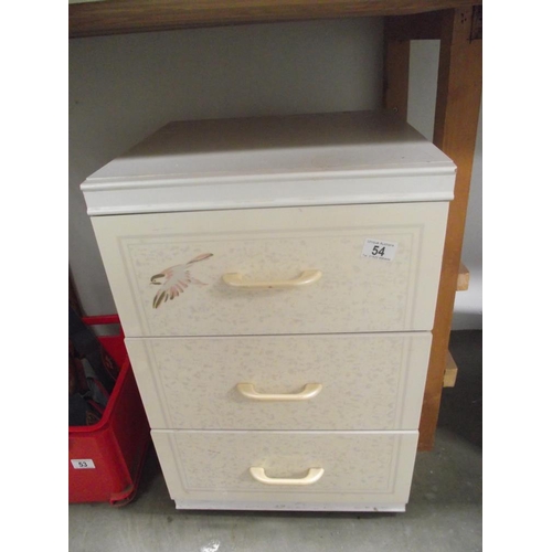 54 - A 3 drawer bedside cabinet