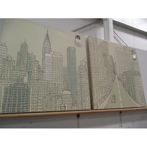 58 - Midtown and downtown on canvas by Uryana Hammond