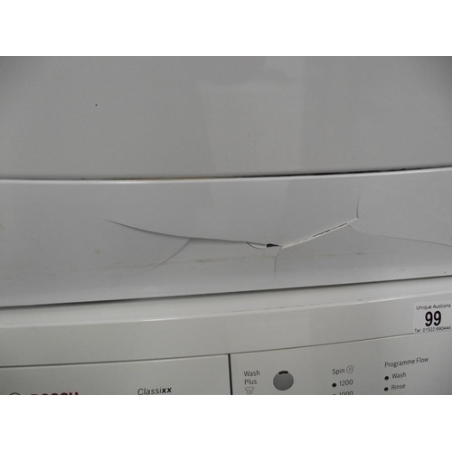 98 - An Indesit washing machine (damage to inspection panel)