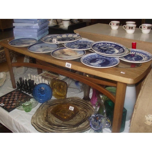 438 - A 1970s teak glass top coffee table