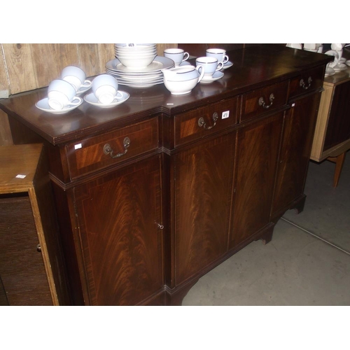 470 - An inlaid mahogany veneered sideboard