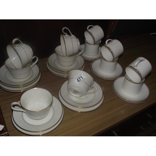 471 - A quantity of Noritake ivory china, cup, saucer, tea plate trios