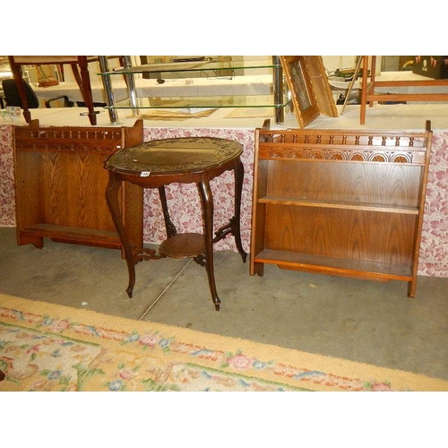 1300 - A carved top mahogany table.