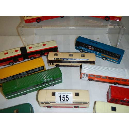 155 - Approximately 20 various die cast Corgi single decker buses.