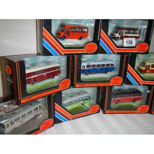 156 - Eight die cast Corgi bus models.