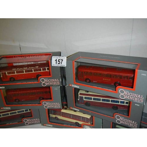 157 - Seven Corgi Original Omnibus die cast buses.