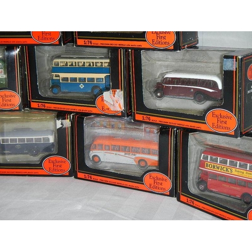 159 - Ten 176 scale die cast Giblow Exclusive First Editions (EFE) buses.