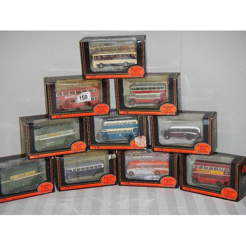 159 - Ten 176 scale die cast Giblow Exclusive First Editions (EFE) buses.