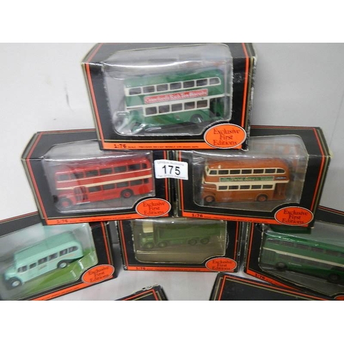 175 - Ten 176 scale die cast Giblow Exclusive First Editions (EFE) buses.