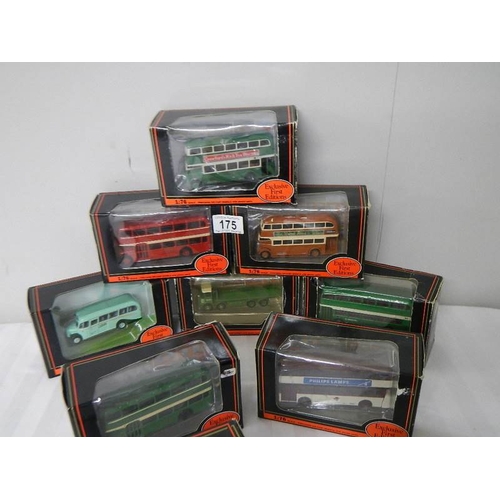 175 - Ten 176 scale die cast Giblow Exclusive First Editions (EFE) buses.