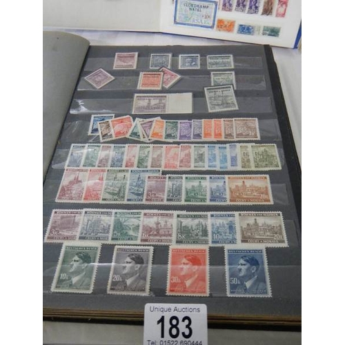 183 - 6 albums of worldwide stamps - early to mid 20th century.