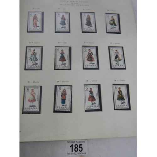 185 - A good collection of Spanish stamps in 5 albums plus reference books.