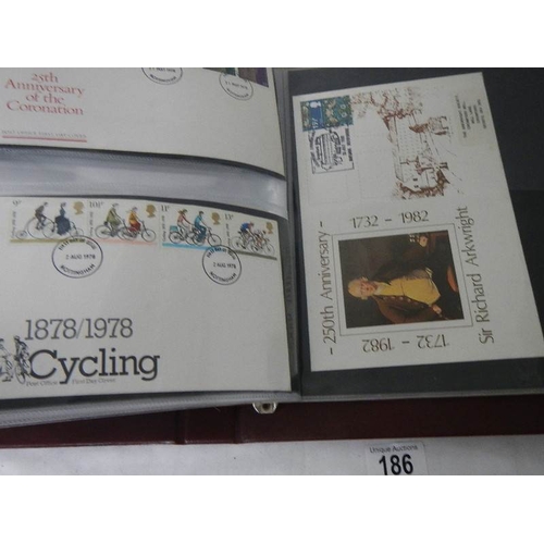 186 - 6 albums of first day covers (one empty).