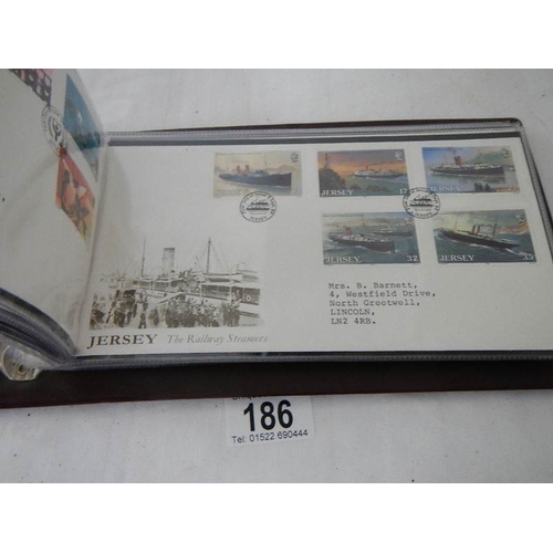 186 - 6 albums of first day covers (one empty).