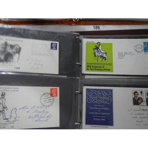 186 - 6 albums of first day covers (one empty).