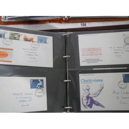 186 - 6 albums of first day covers (one empty).