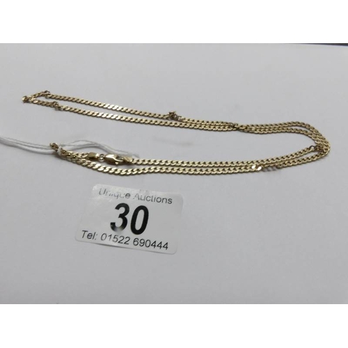 30 - A 9ct gold chain, 10 grams.