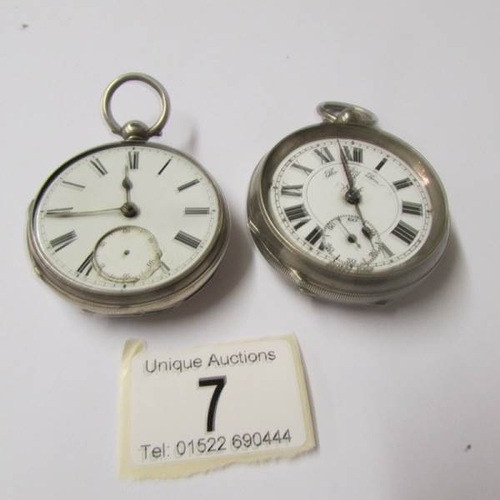 7 - A silver Fuzee pocket watch dated 1873 and a further pocket watch stamped 'The Big Ben Watch' L.W.M.... 