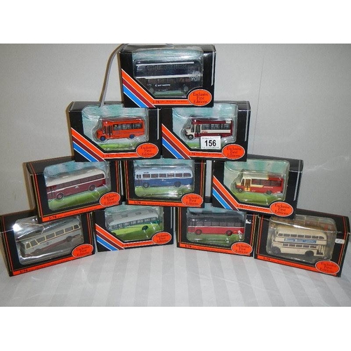 156 - Eight die cast Corgi bus models.