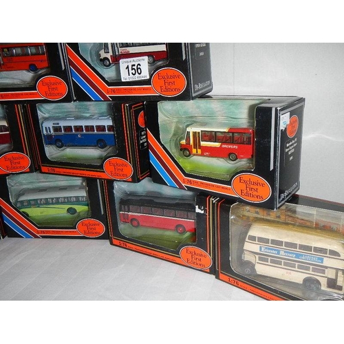 156 - Eight die cast Corgi bus models.