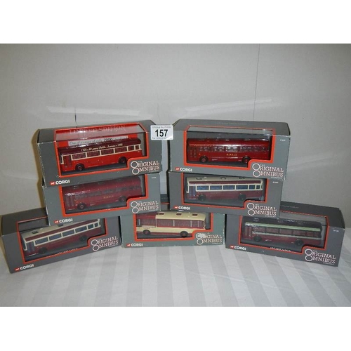 157 - Seven Corgi Original Omnibus die cast buses.