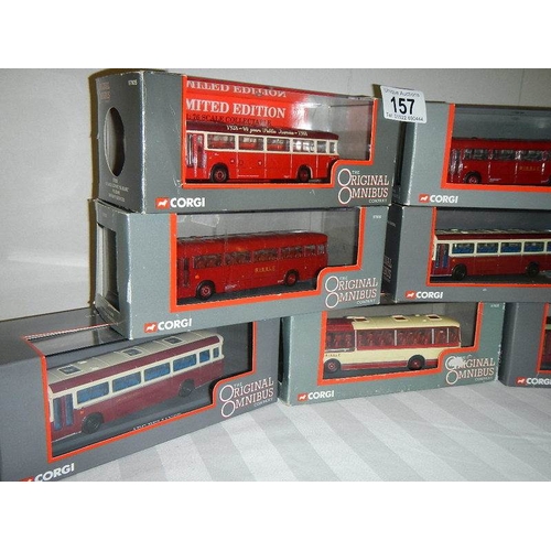 157 - Seven Corgi Original Omnibus die cast buses.