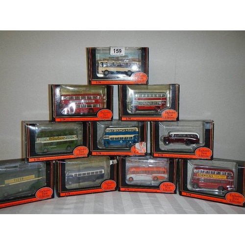 159 - Ten 176 scale die cast Giblow Exclusive First Editions (EFE) buses.