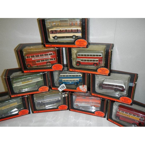 159 - Ten 176 scale die cast Giblow Exclusive First Editions (EFE) buses.