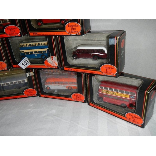 159 - Ten 176 scale die cast Giblow Exclusive First Editions (EFE) buses.