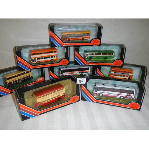 167 - Eight 176 scale Die cast Giblow Exclusive First Editions (EFE) buses.