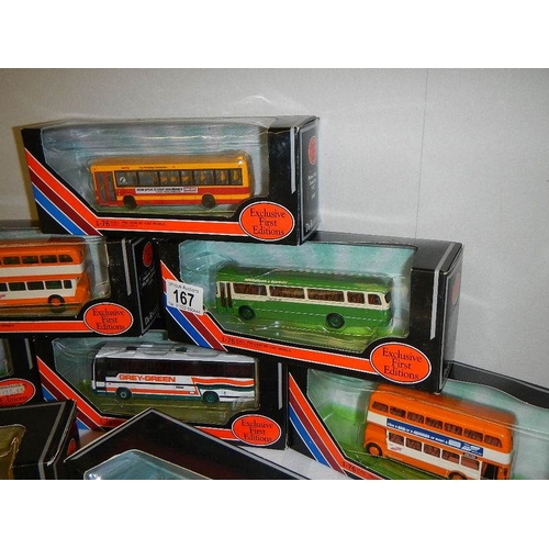 167 - Eight 176 scale Die cast Giblow Exclusive First Editions (EFE) buses.