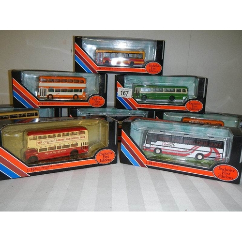 167 - Eight 176 scale Die cast Giblow Exclusive First Editions (EFE) buses.