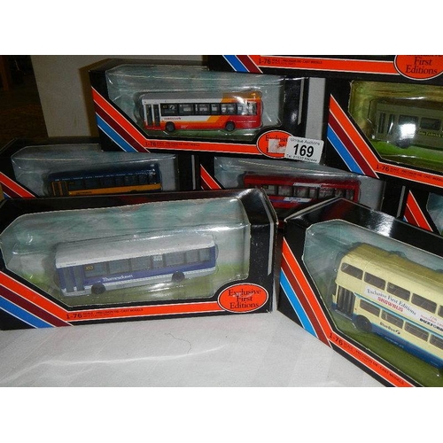 169 - Eight 176 scale die cast Giblow Exclusive First Editions (EFE) buses.