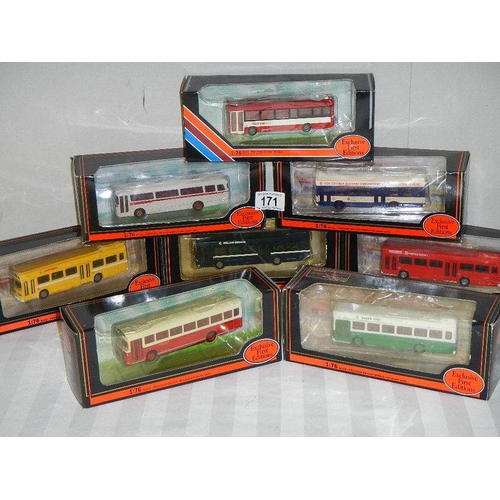 171 - Eight 176 scale Giblow Exclusive First Editions (EFE) buses.