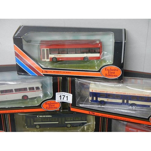 171 - Eight 176 scale Giblow Exclusive First Editions (EFE) buses.